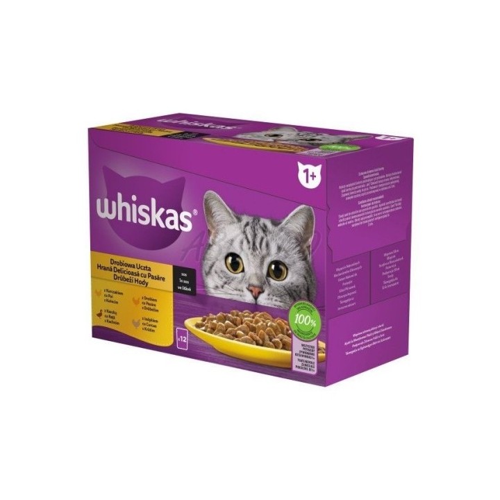 Whiskas 85g x 12ks kapsička drůbeží výběr ve šťávě cat AKCE