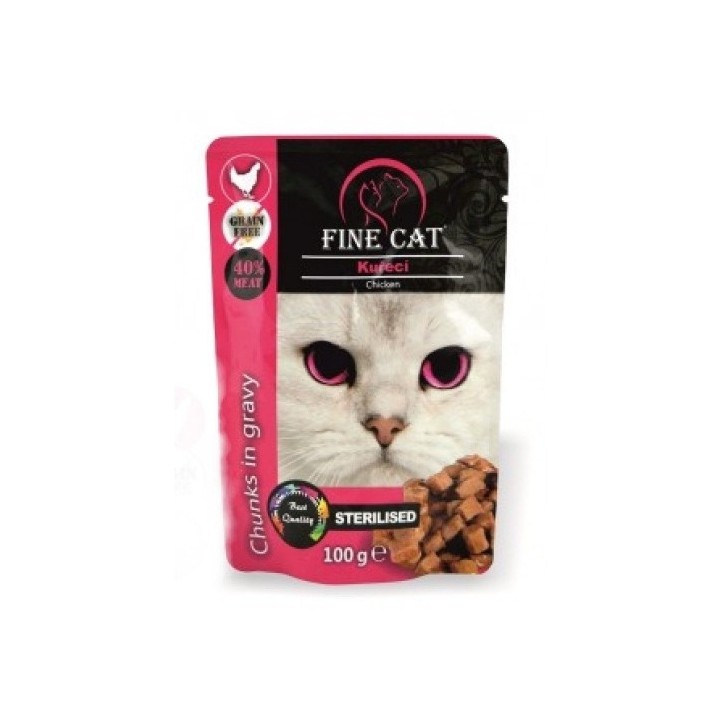 Fine cat kapsička GRAIN-FREE sterilised kuřecí v omáčce 100g/22ks