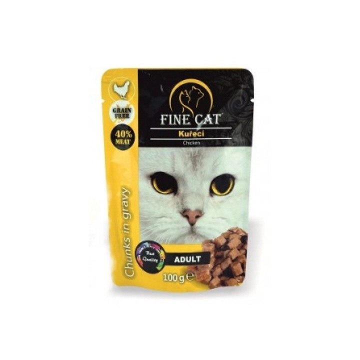 Fine cat kapsička GRAIN-FREE Adult kuřecí v omáčce 100g/22ks