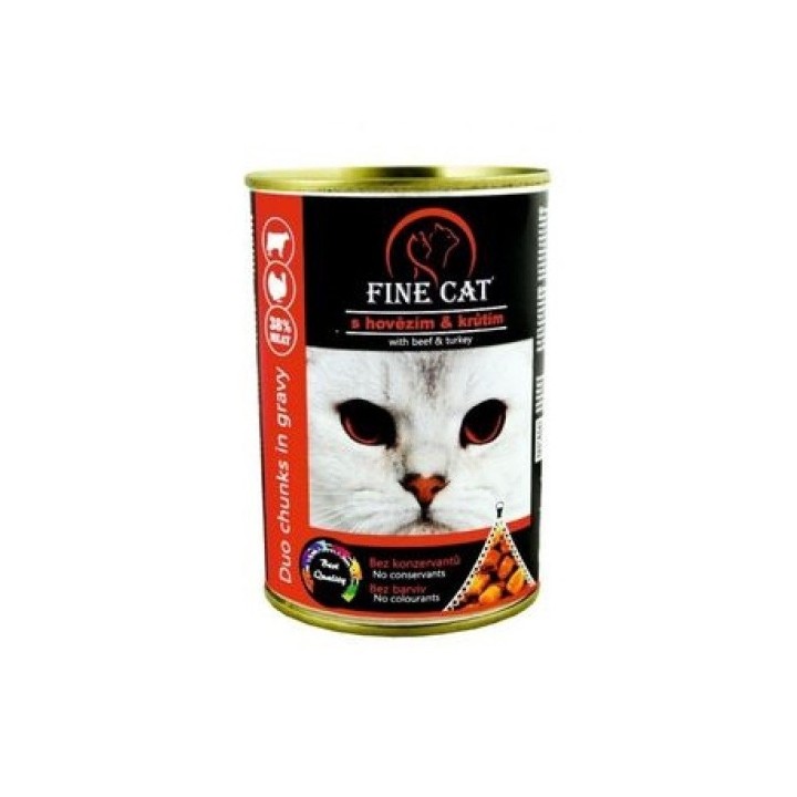 Fine Cat 415g DUO hovězí s krůtím1ks /12ks