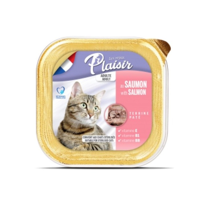 Plaisir cat 100g losos i pro kastrované kočky vanička