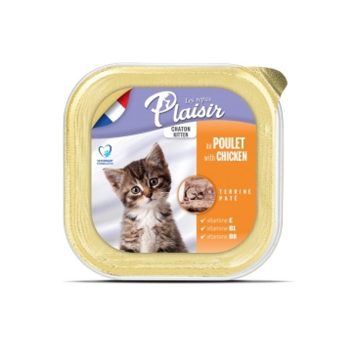Plaisir cat 100g kuřecí maso a mléko vanička kitten