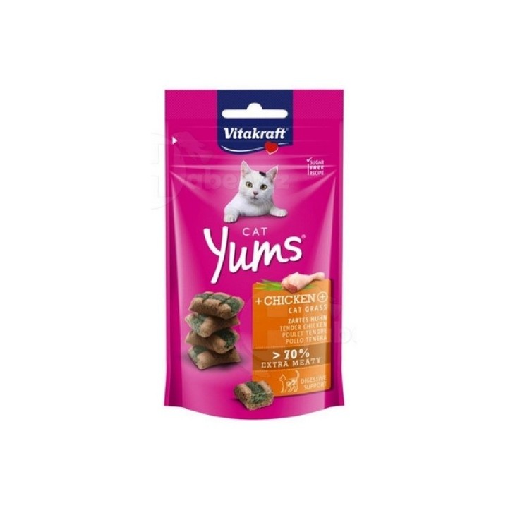 Vit.Cat Yums kuřecí s trávou 40g polštářky
