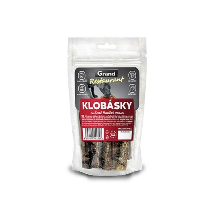 Sušené klobásky 100g hovězí Grand Restaurant dog