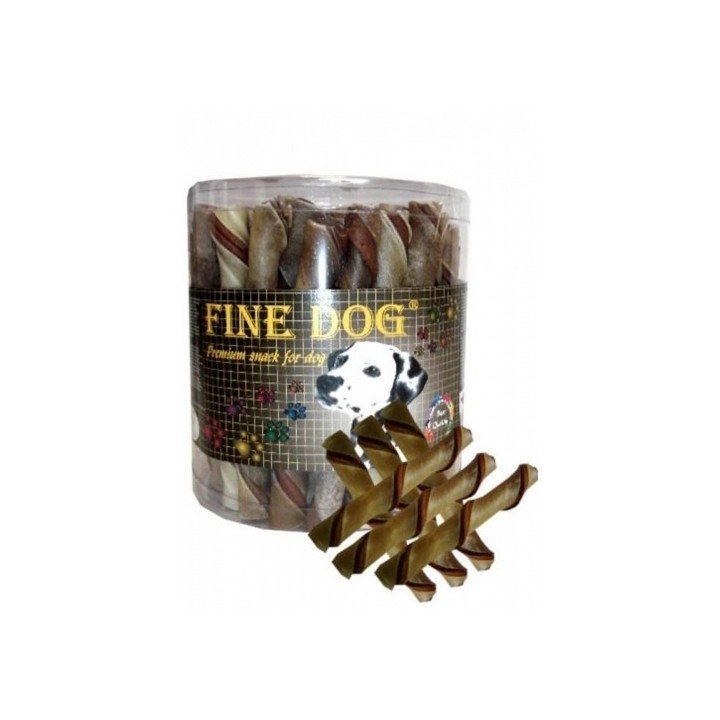 Fine dog Trubičky plněné hnědá kuřecí 35ks dóza
