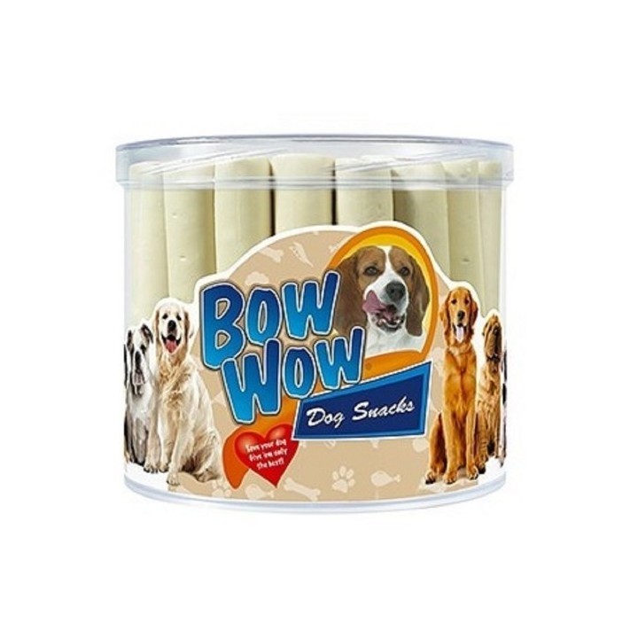 Bow wow Jerky snack - trubičky mini morkové 35ks dóza dog