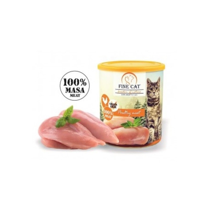 Fine cat 800g Poultry 100% masa