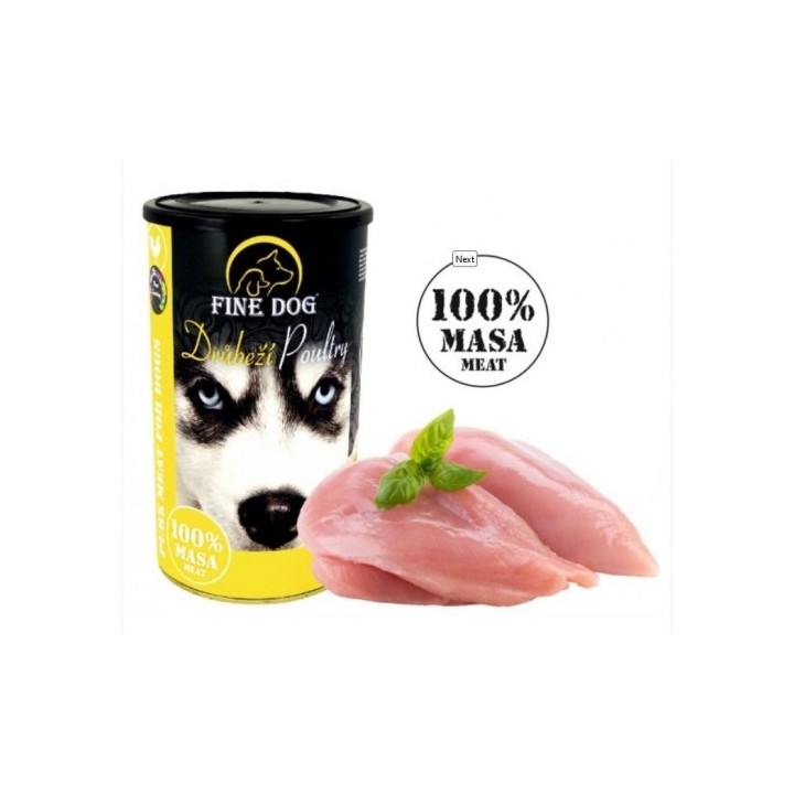 Fine dog 1200g drůbeží 100% masa/8ks