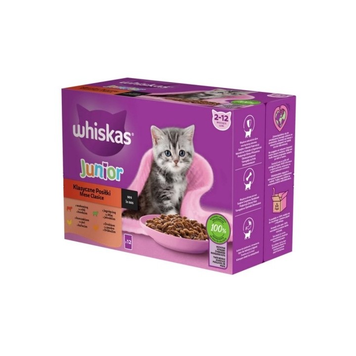 Whiskas 85g x 12ks kapsička junior klasický výběr ve šťávě  AKCE