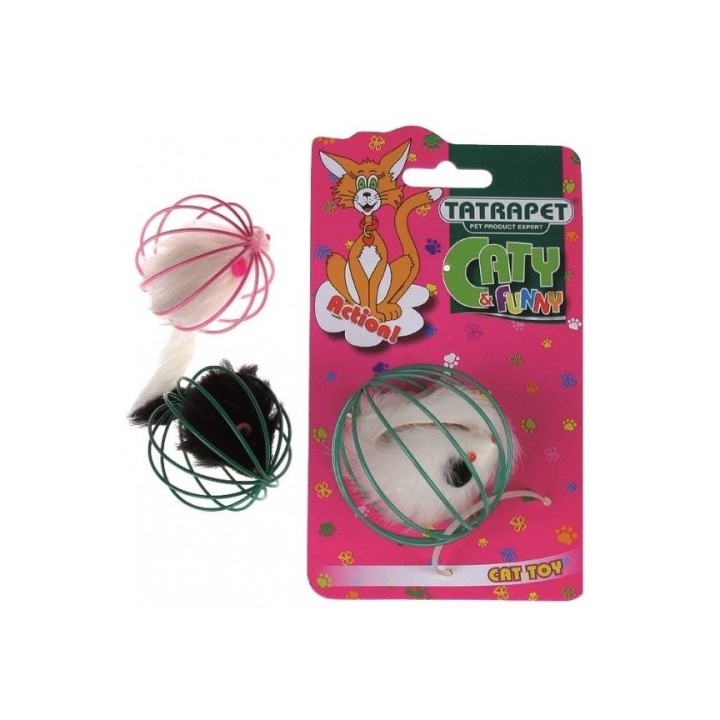 Tatrapet myš v kovovém míčku  6cm cat