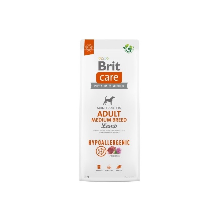Brit Care 12kg Adult Medium Breed Hypoallergenic Lamb dog