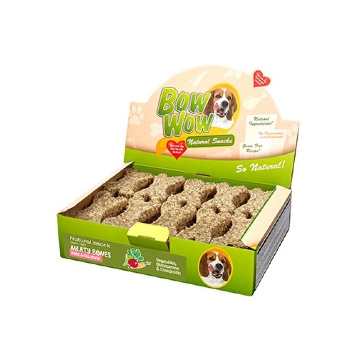 Naturální masová kost 30 ks/box  vepřové & kolagen, zelenina, chondroitin & glukosamin