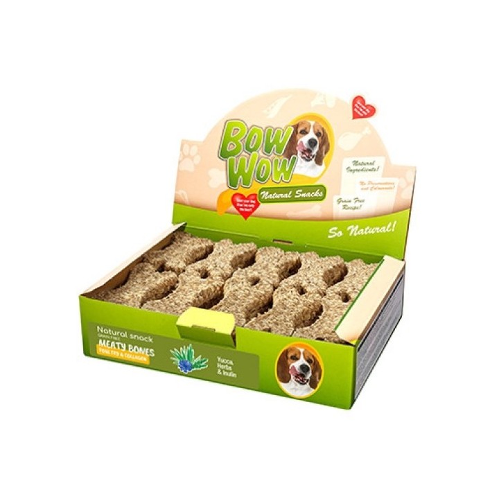 Naturální masová kost 30ks/box drůbeží & kolagen, juka, bylinky & inulín