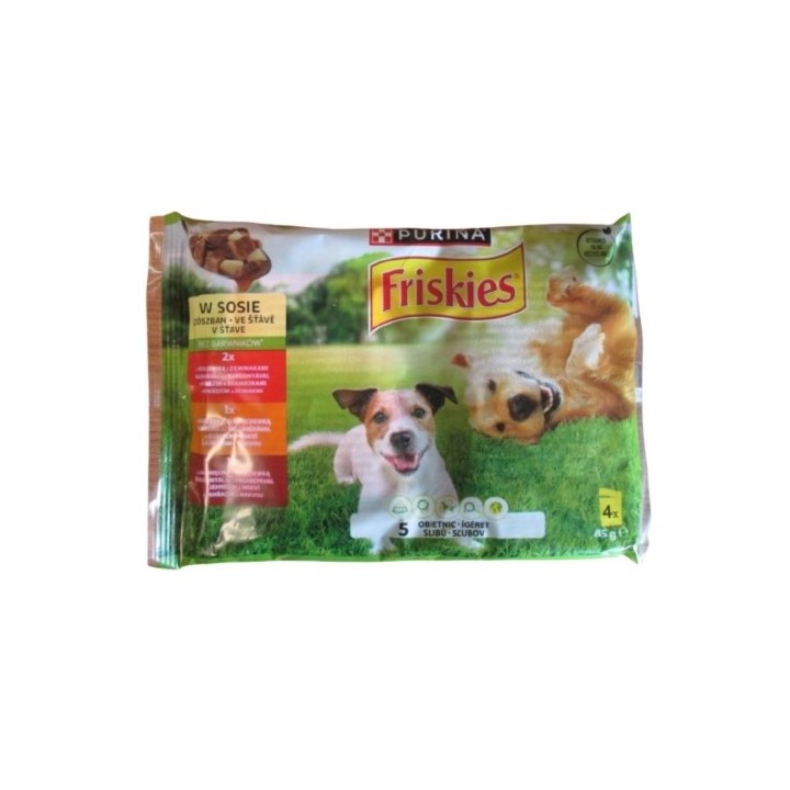 Friskies 85gx4ks kaps., hovězí, kuře, jehně ve šťávě