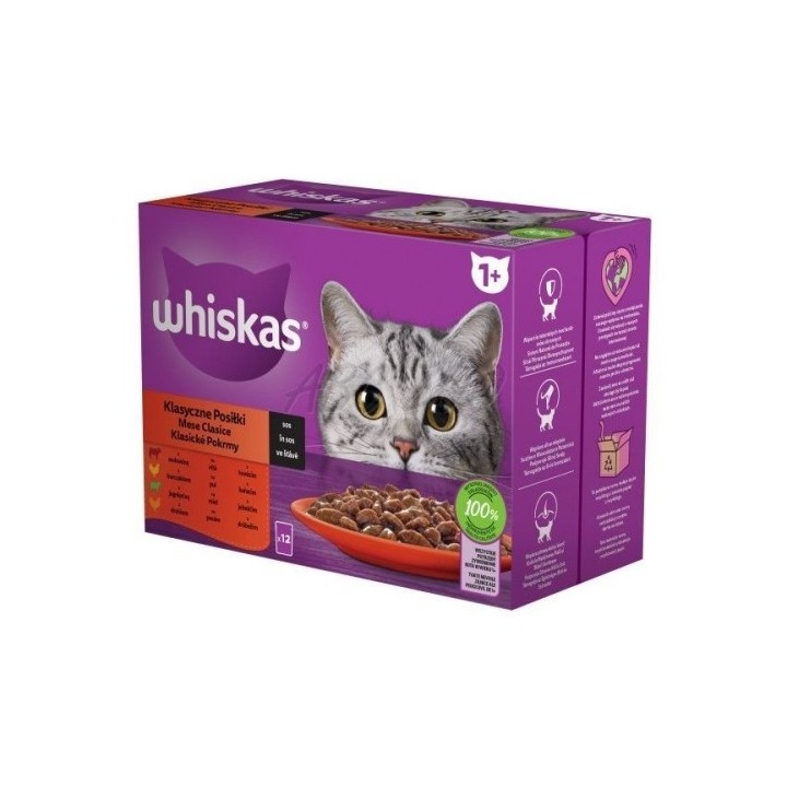 Whiskas 85g x 12ks kapsička klasický výběr ve šťávě cat AKCE