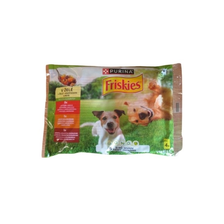 Friskies 85gx4ks kaps., hovězí, kuře, jehně v želé