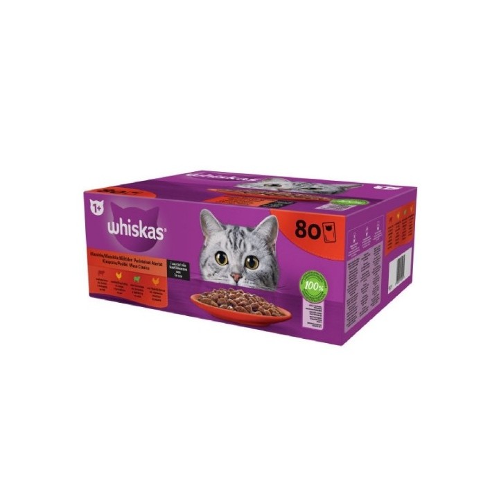 Whiskas 85gx 80ks kapsička klasický výběr ve štávě cat