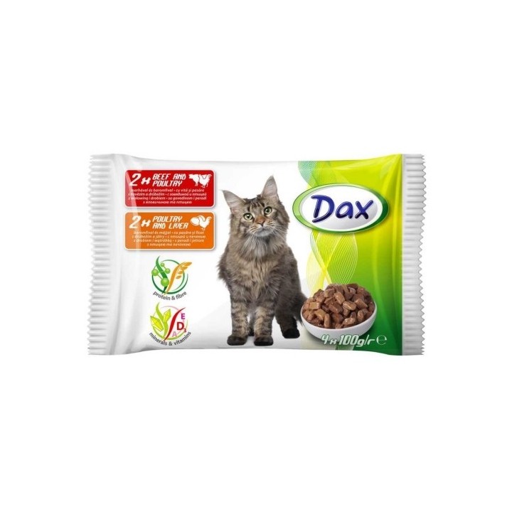 Dax 4x100g kapsa (2x beff and poultry,  2x poultry and liver) cat