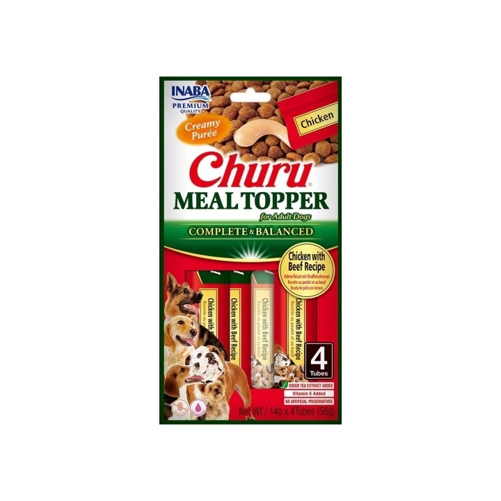 Churu Dog Meal Topper Chicken with Beef Recipe 4x14g