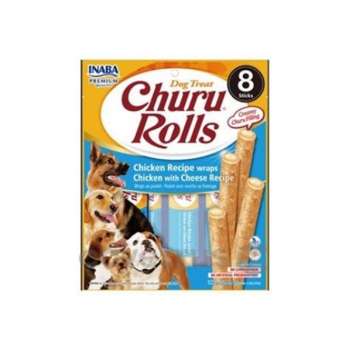 Churu Dog Rolls Chicken Reciple wraps Chicken with Cheese Recipe 8x12g