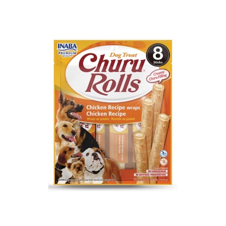 Churu Dog Rolls Chicken Recipe wraps Cheese Recipe  8x12g