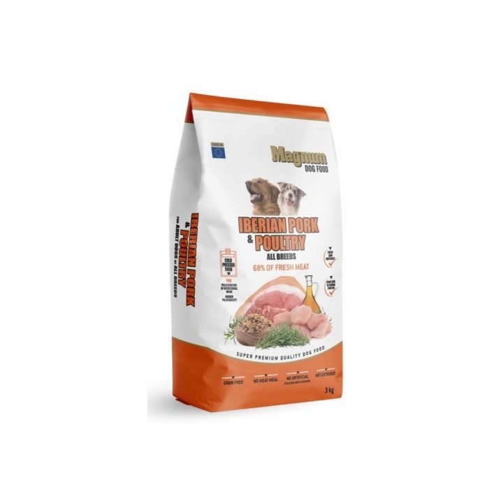 Magnum 3kg Iberian Pork & Poultry  All Breed dog