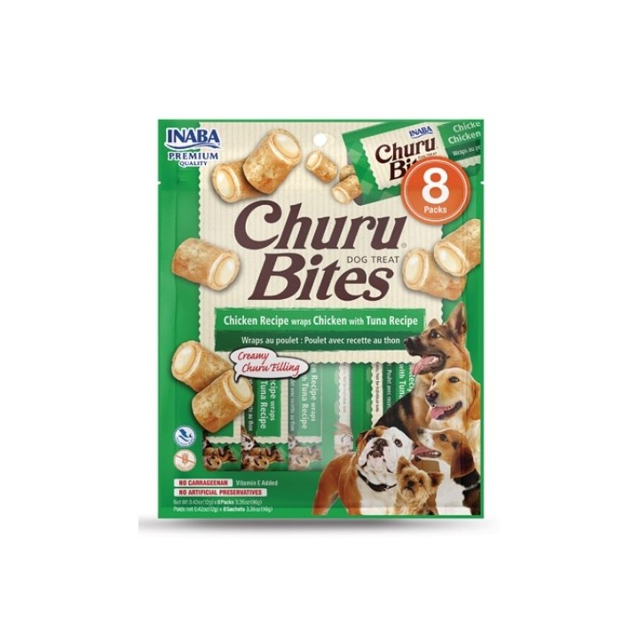 Churu Dog Bites Chicken Recipe wraps Chicken with+Tuna Recipe 8x12g