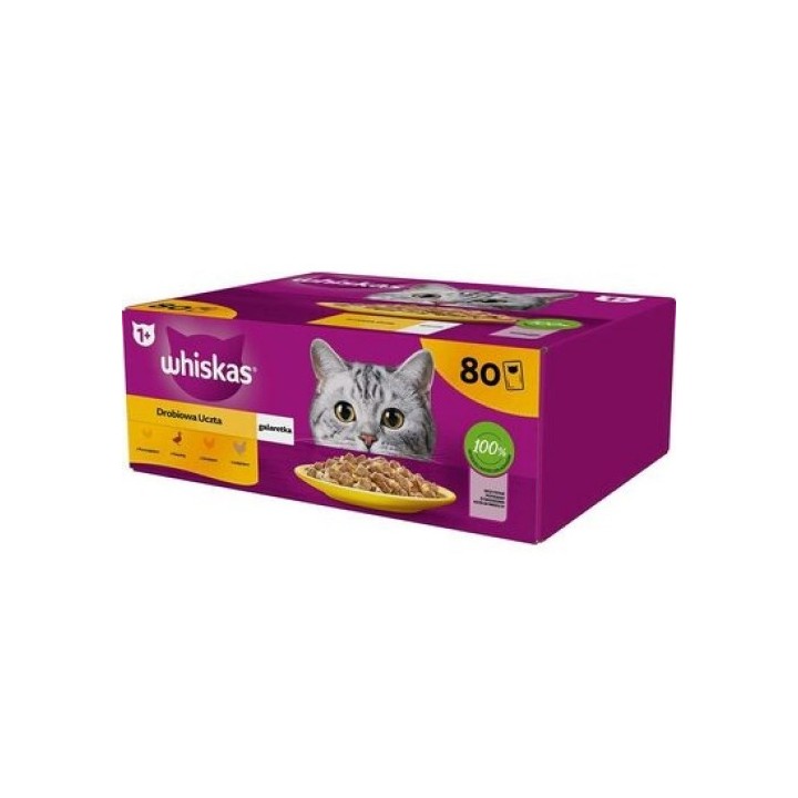 Whiskas 85gx 80ks kapsička drůbeží výběr v želé cat