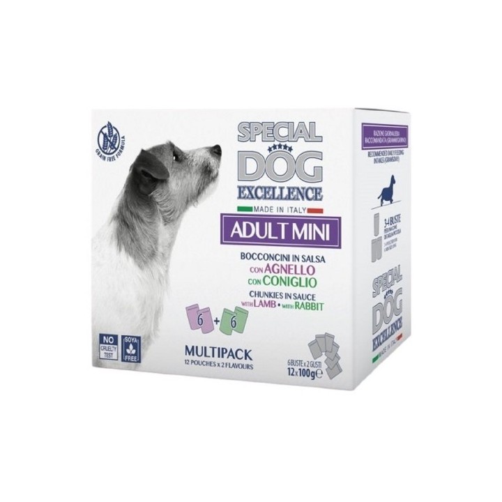 Monge 12x100g Excellence Multibox Mini Lamb/Rabbit dog
