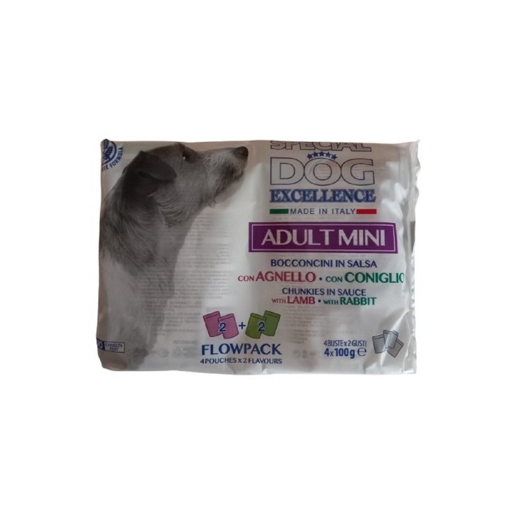 Monge 4x100g Excellence Flow Mini Lamb/Rabbit dog