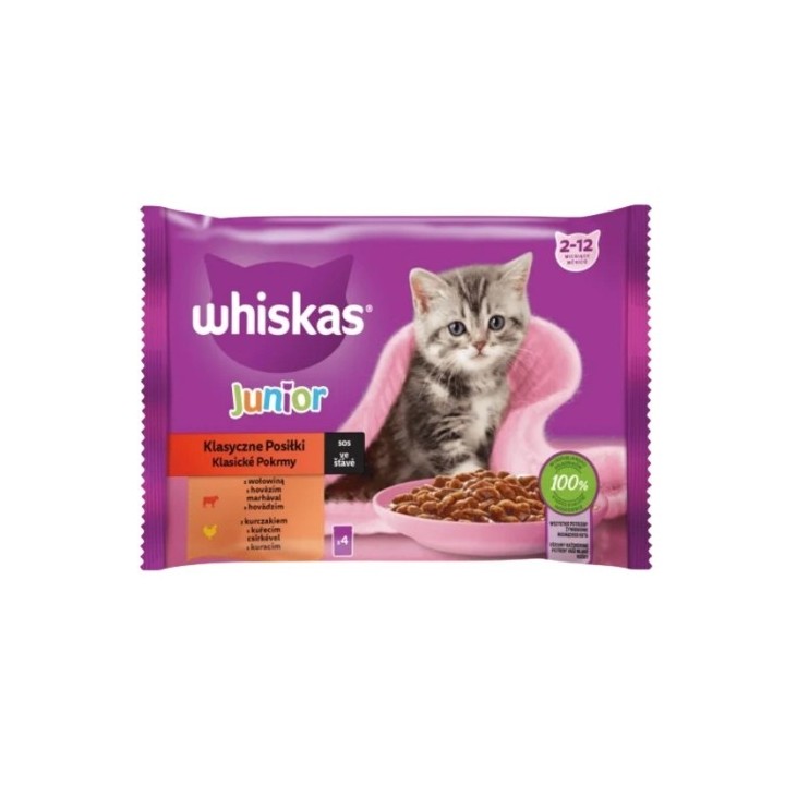 Whiskas 85g x 4ks kapsička junior klasický výběr ve šťávě cat