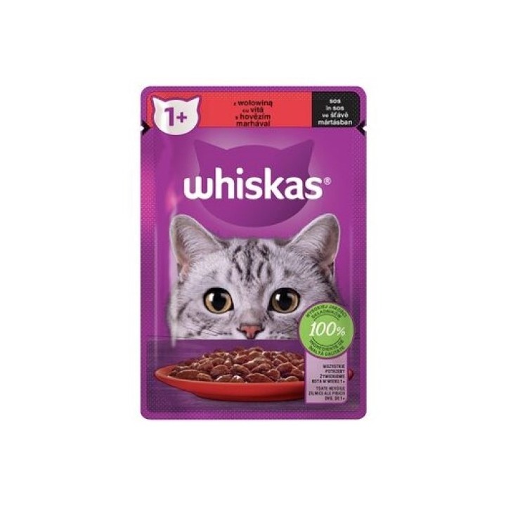 Whiskas 85g kapsičky hovězí ve štťávě cat