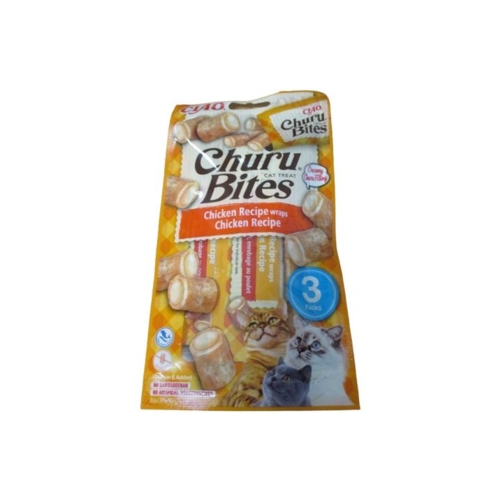 Churu Cat Bites Chicken wraps&Chicken Purée 3x10g