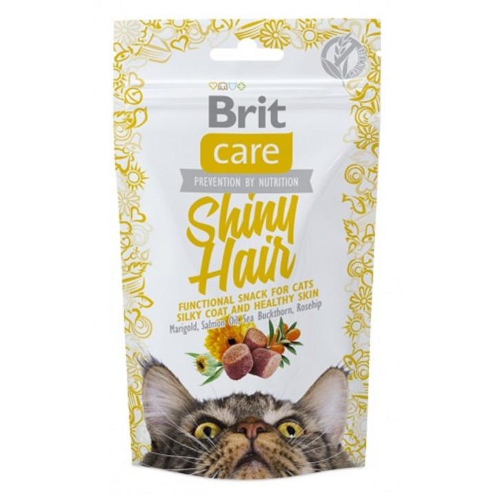 Brit care cat snack Shiny Hair 50g 1ks/10ks AKCE