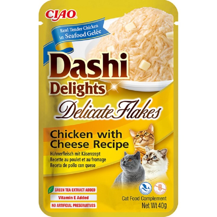Churu Cat Dashi Delights Delicate Flakes Chick&Cheese 40g  AKCE