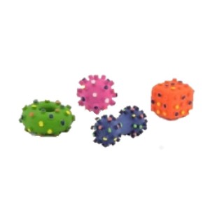 Latex hračka s ostny-kostka,míč,kroužek