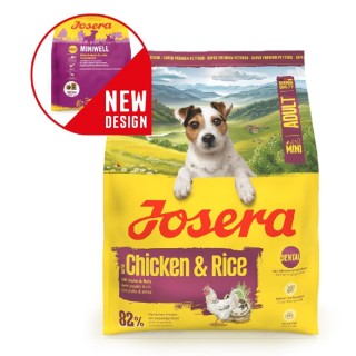 Josera 900g  Mini Adult with Chicken & Rice dog