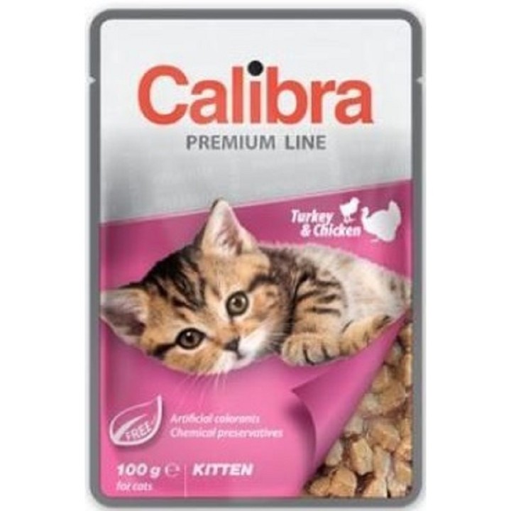 Calibra 100g kapsa premium kitten turkey+chicken cat AKCE
