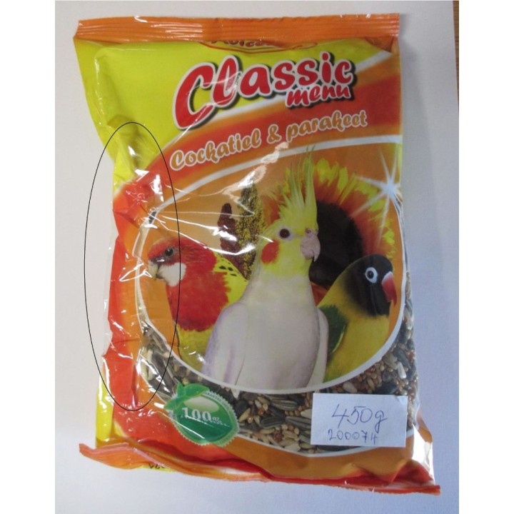 Poškozená Avicentra papoušek malý  450g classic