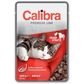 Calibra 100g kapsa premium adult chicken+beef cat AKCE