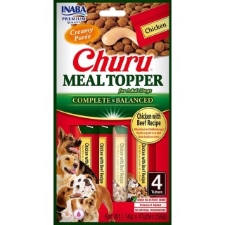 Churu Dog Meal Topper Chicken with Beef Recipe 4x14g AKCE