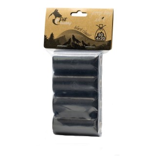 PetBuddy náhradní sáčky na exkrementy KLASIK 4x20ks, černé bez potisku