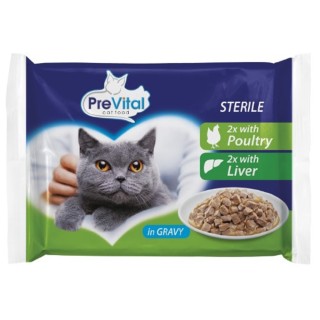 PreVital 4x100g kapsa sterile játra+drůbež v omáčce cat