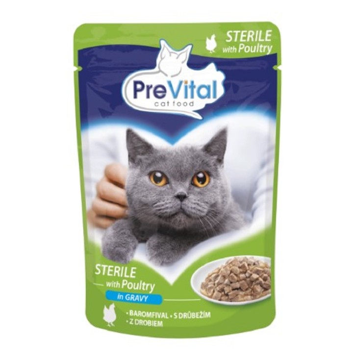 PreVital 100g kapsa sterile drůbeží v omáčce cat/karton