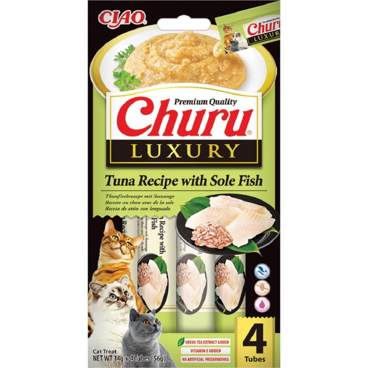 Churu Cat Luxury Tuna Recipe with Sole Fish 4x14g