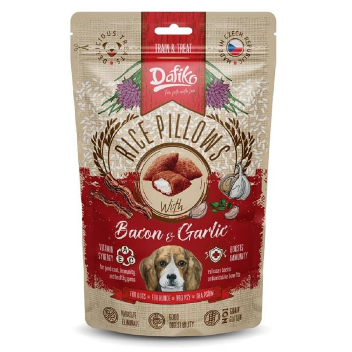 Dafiko 80g Rice Pillows Bacon/Garlic dog
