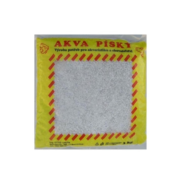 Akvarijní štěrk č.11 Lhota 3kg bílý jemný/1ks