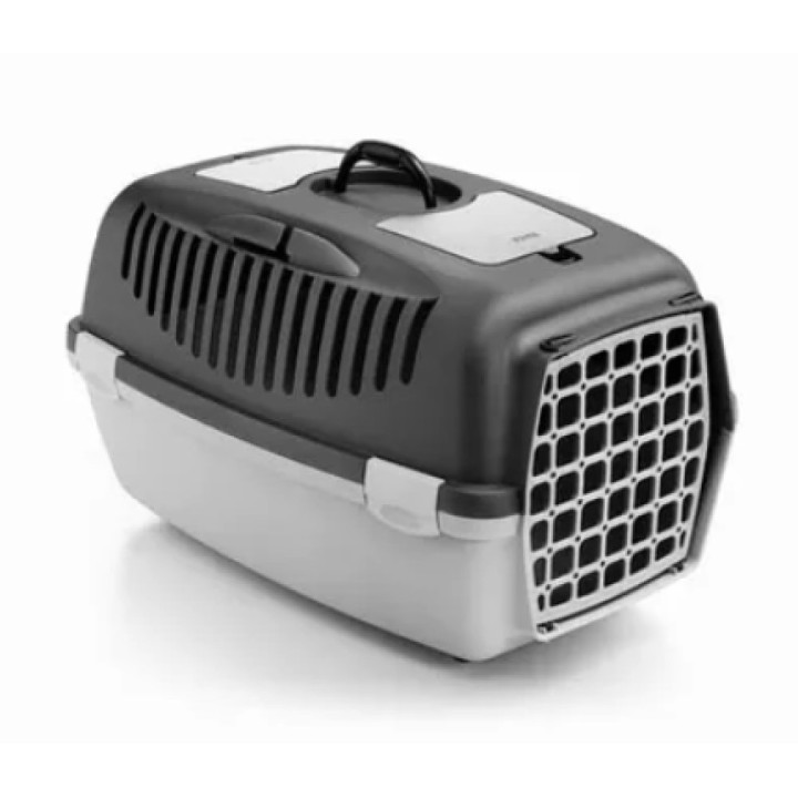 Přepravka - Gulliver č.2 55x36x35 tm.šedá/sv.šedá,plastová dvířka