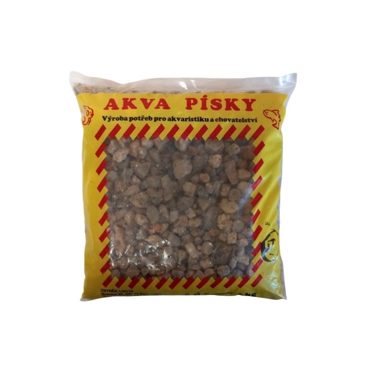 Akvarijní štěrk č.8 Lhota 3kg mix šedý střední/1ks