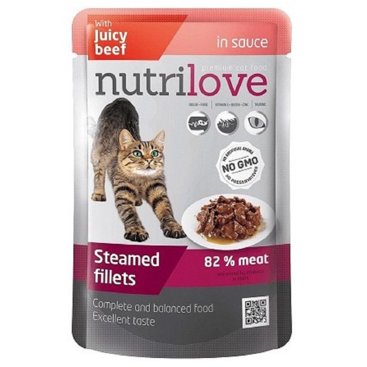 Nutrilove 85g kapsička, šťáva hovězí/28ks